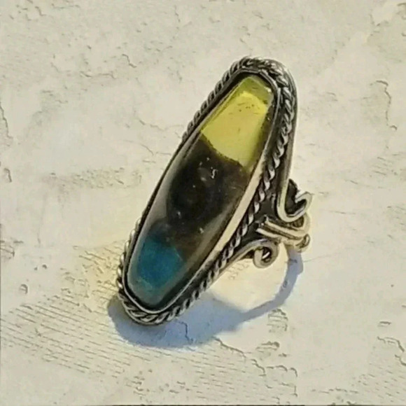 Artisan Peruvian Fused Art Glass Handmade Ring - Picture 3 of 7